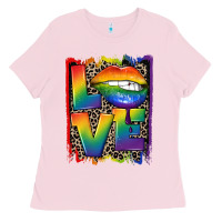 Bubblegum Pink Love pride Ladies Tee - CowGirlArtShop