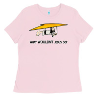 Bubblegum Pink what wouldnt jesus do Ladies Tee - artisFamous