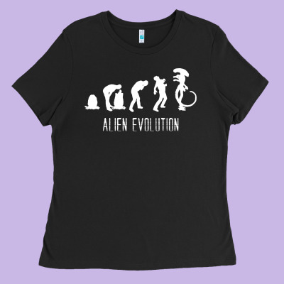 Alien Evolution Ladies Tee Designed By Artisfamous