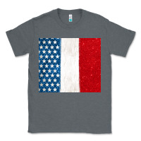 Charcoal Heather custom text american flag(used font 'doctrin Classic Tee - Jasminsmagicworld