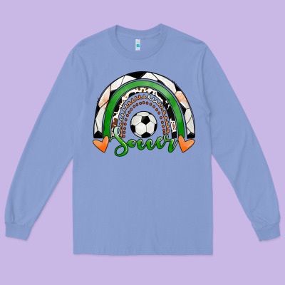 Soccer Rainbow Long Sleeve Tee Designed By Ranaportraitstore