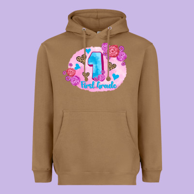 Back To School Flowers First Grade 3200x2400 Heavyweight Hoodie Designed By Adodesignshop