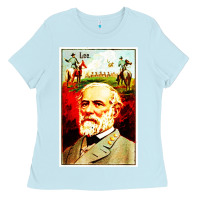 Baby Blue lee Confederate General Ladies Tee - artisFamous