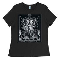 Black hecate tarot card triple moon goddess witch wiccan pagan Ladies Tee - artisFamous