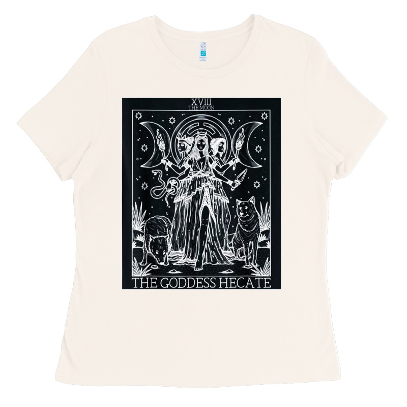 Hecate Tarot Card Triple Moon Goddess Witch Wiccan Pagan Ladies Tee by artisFamous | Teevron