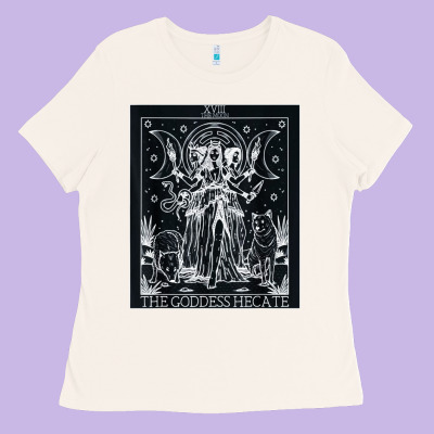 Hecate Tarot Card Triple Moon Goddess Witch Wiccan Pagan Ladies Tee Designed By Artisfamous
