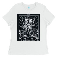 White hecate tarot card triple moon goddess witch wiccan pagan Ladies Tee - artisFamous