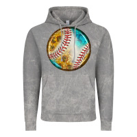 Cloud Rock baseball with sunflower round earrings Vintage Hoodie - BundleAndBundleShop