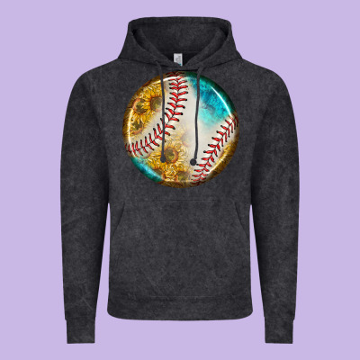 Baseball With Sunflower Round Earrings Vintage Hoodie Designed By Bundleandbundleshop