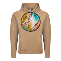 Vintage Coffee baseball with sunflower round earrings Vintage Hoodie - BundleAndBundleShop