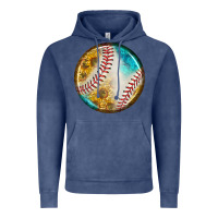 Vintage Denim baseball with sunflower round earrings Vintage Hoodie - BundleAndBundleShop