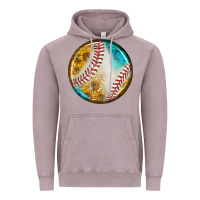 Vintage Zinc baseball with sunflower round earrings Vintage Hoodie - BundleAndBundleShop