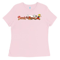 Bubblegum Pink Dennis the Menace funny cartoon movie Ladies Tee - artisFamous
