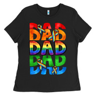 Black Dad dad dad pride Ladies Tee - CowGirlArtShop
