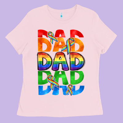 Dad Dad Dad Pride Ladies Tee Designed By Cowgirlartshop
