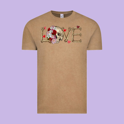 Skull Love Valentine's Day Vintage Tee Designed By Fadigitalartstudio