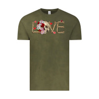 Vintage Olive Skull love Valentine's Day Vintage Tee - FaDigitalArtStudio