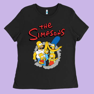 The Simpsons Funny Family Ladies Tee Designed By Artisfamous