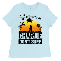 Baby Blue summer vacation charlie don't surf Ladies Tee - artisFamous