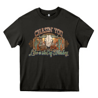 Asphalt Chasin you like a shot of whiskey bull skull Heavy Core Tee - HowdyJamesFarm