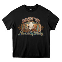 Black Chasin you like a shot of whiskey bull skull Heavy Core Tee - HowdyJamesFarm
