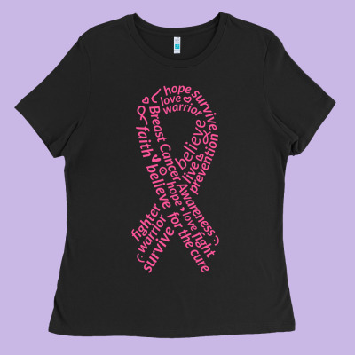 Pink Ribbon Ladies Tee Designed By Artisfamous