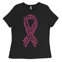 Black Pink Ribbon Ladies Tee - artisFamous