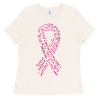 Bone Pink Ribbon Ladies Tee - artisFamous