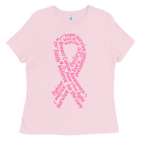 Bubblegum Pink Pink Ribbon Ladies Tee - artisFamous