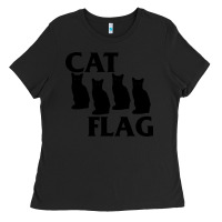 Black cat flag Ladies Tee - artisFamous