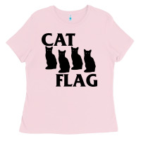 Bubblegum Pink cat flag Ladies Tee - artisFamous