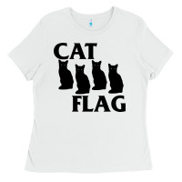 White cat flag Ladies Tee - artisFamous