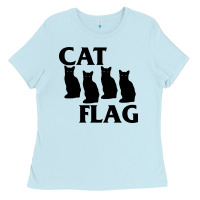 Baby Blue cat flag Ladies Tee - artisFamous