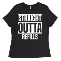 Straight Outta Refills Funny Pharmacy Technician Pharmacist Ladies Tee | Teevron