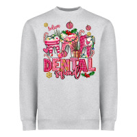Heather Grey pink christmas teeth dental squad Heavyweight Sweatshirt - AdoDesignShop