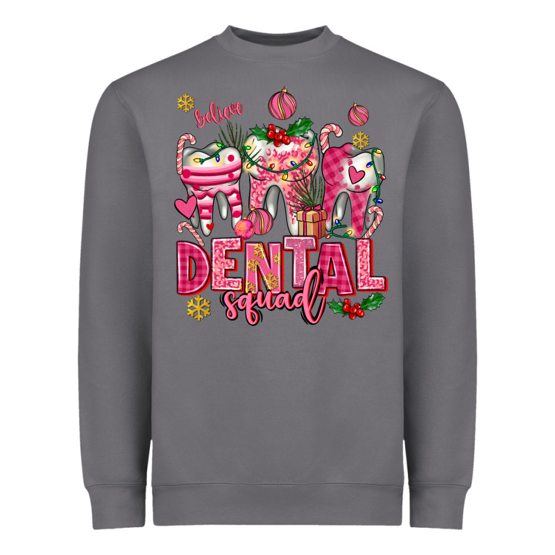Pink Christmas Teeth Dental Squad Heavyweight Sweatshirt by AdoDesignShop | Teevron