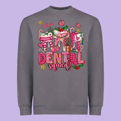 Pink Christmas Teeth Dental Squad Heavyweight Sweatshirt Designed By Adodesignshop