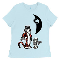 Baby Blue hobbes and calvin Ladies Tee - artisFamous