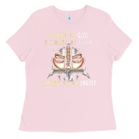 Bubblegum Pink child of god woman of faith warrior of christ Ladies Tee - artisFamous