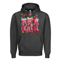 Charcoal Heather pink christmas teeth dental squad Zipper Hoodie - AdoDesignShop