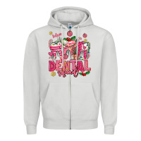 Dove Grey pink christmas teeth dental squad Zipper Hoodie - AdoDesignShop