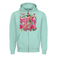 Seafoam pink christmas teeth dental squad Zipper Hoodie - AdoDesignShop