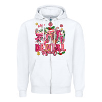 White pink christmas teeth dental squad Zipper Hoodie - AdoDesignShop
