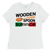 White funny wooden spoon survivor Ladies Tee - artisFamous