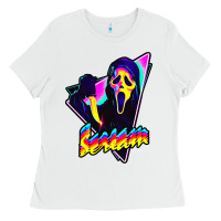 White scream horror movie Ladies Tee - artisFamous