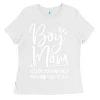 White boy mom less drama than girls but harder to Ladies Tee - artisFamous