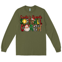 Army Green Santa's Favorite Softball Coach For Christmas Long Sleeve Tee - FaDigitalArtStudio