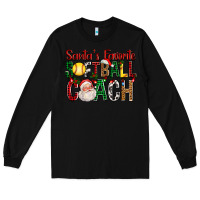 Black Santa's Favorite Softball Coach For Christmas Long Sleeve Tee - FaDigitalArtStudio