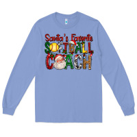 Colony Blue Santa's Favorite Softball Coach For Christmas Long Sleeve Tee - FaDigitalArtStudio