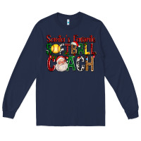 Navy Santa's Favorite Softball Coach For Christmas Long Sleeve Tee - FaDigitalArtStudio